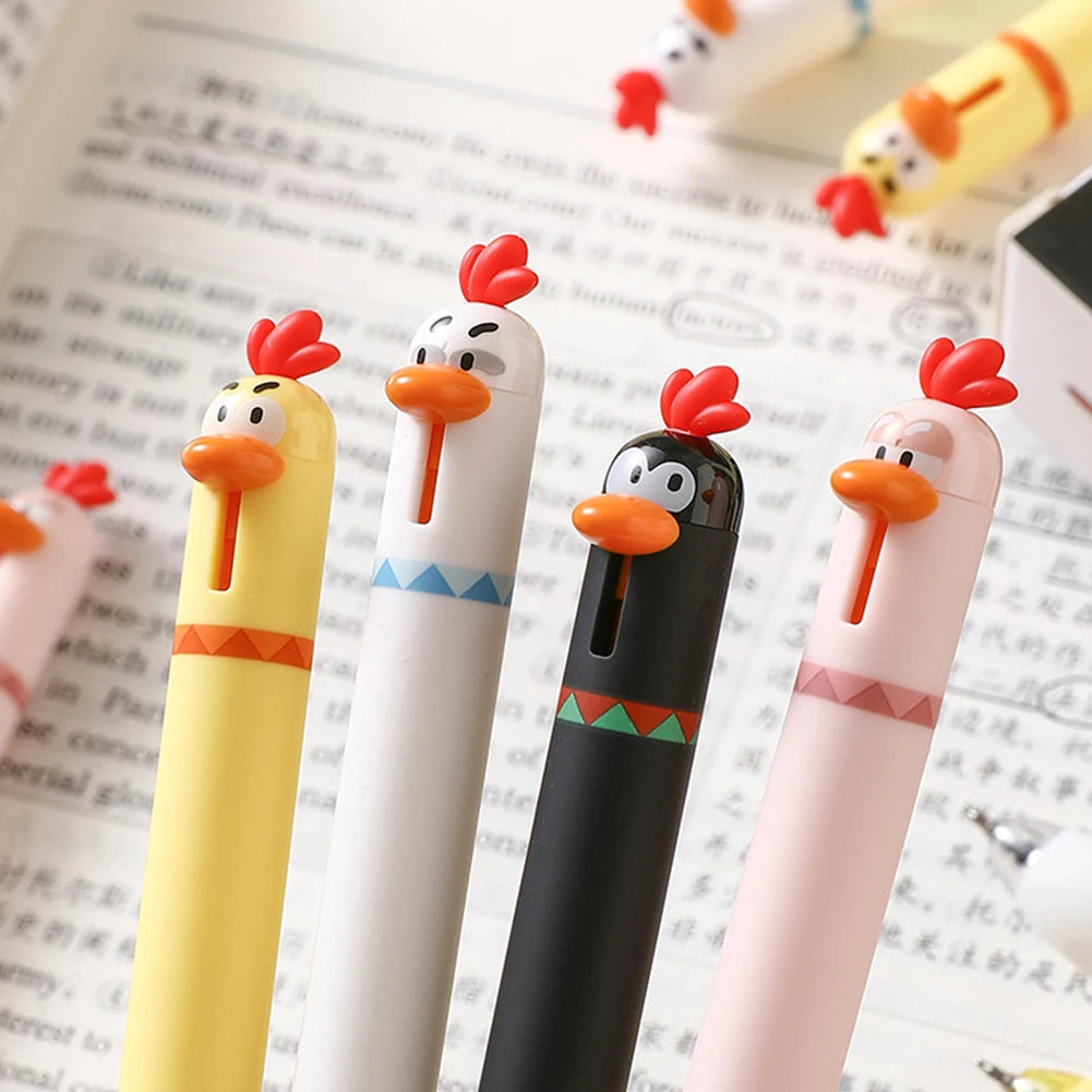 4-Pack Cute Chicken Novelty Gel Pens – 0.5mm Black Ink
