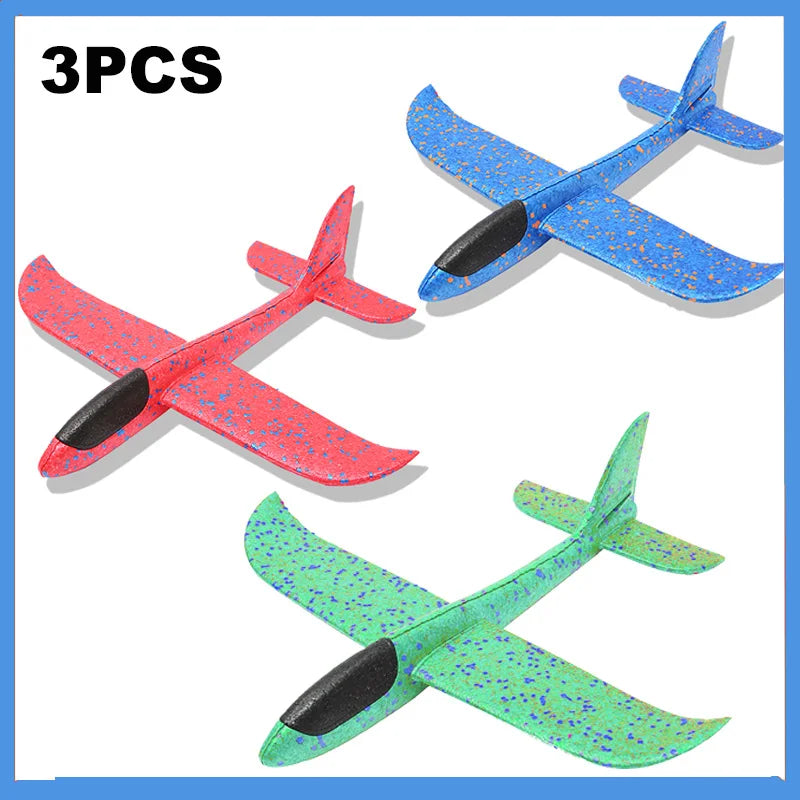 Hand Launch 35cm Flying Throw Airplane Outdoor Sports Toys for Children Glider Aircraft Model Foam Gliding Boys Fun Game Figure Oasis Select 3PCS
