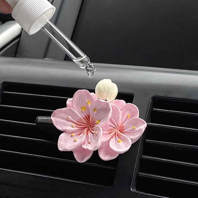 Car Perfume Clip Flower Air Outlet Car Air Freshener Peach Blossom Aroma Diffuser Car Decoration Accessories Fresh Air Oasis Select