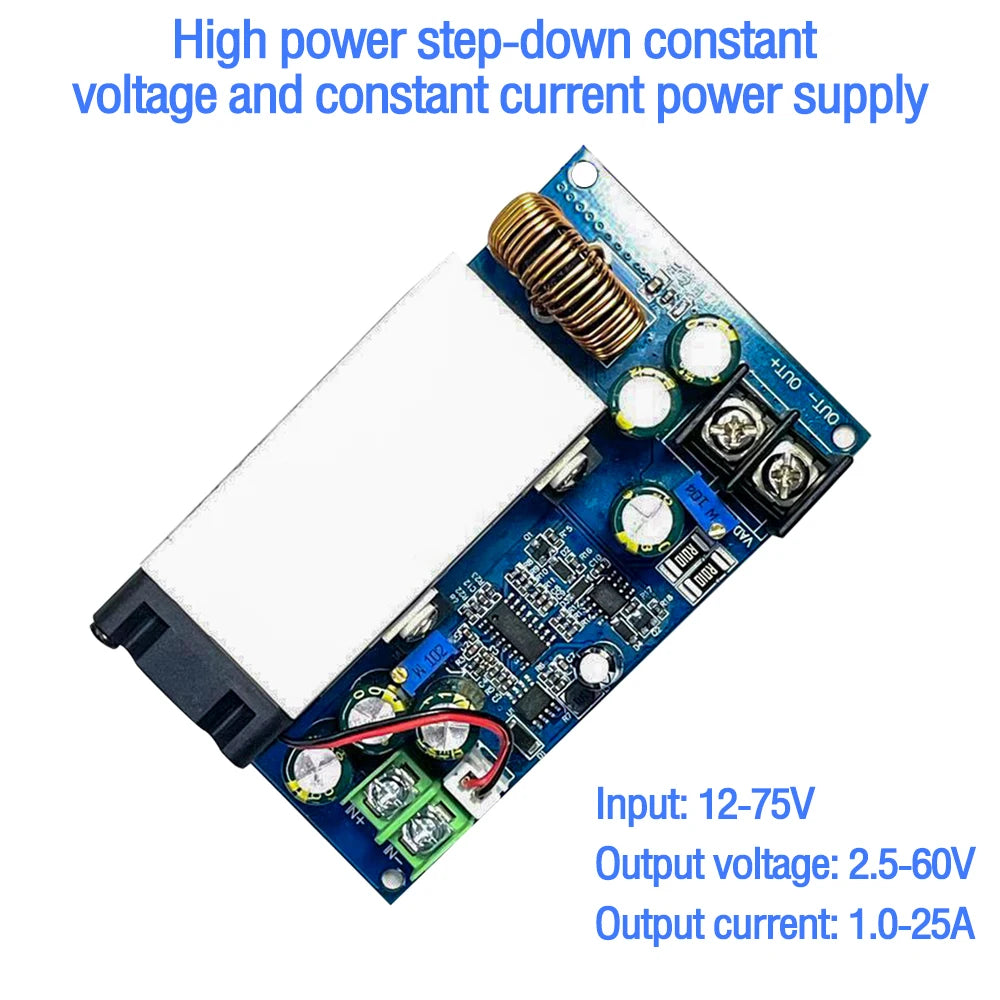 600W Adjustable DC-DC Buck Converter Module 12-75V to 2.5-60V Step Down Constant Voltage Regulator Constant Current Power Supply Oasis Select Default Title