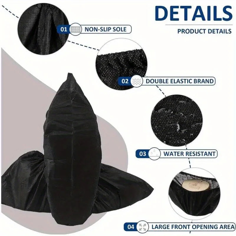 100PCS Disposable Shoe Covers Non-Slip Foot Boot Booties Covers Overshoes Non-Woven Foot Protector for Floor Indoor Shoes Home Oasis Select