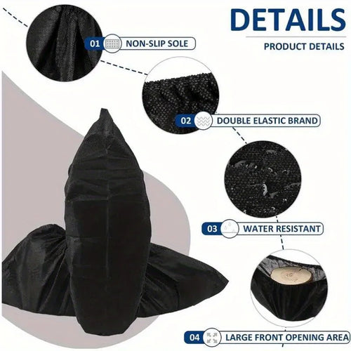 100PCS Disposable Shoe Covers Non-Slip Foot Boot Booties Covers Overshoes Non-Woven Foot Protector for Floor Indoor Shoes Home Oasis Select