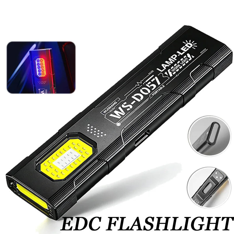 Mini COB LED Keychain Flashlight | USB-C Rechargeable Work Light