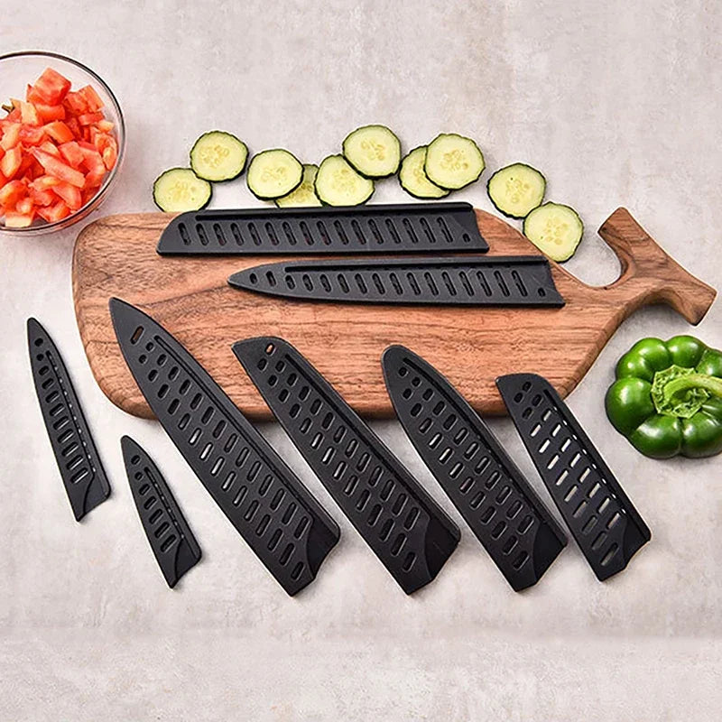 Kitchen Knife Sheath Black Plastic Knife Covers Knife Blade Protector Cover Edge Guards Case Kitchen Accessories 3.5-8 Inches Oasis Select