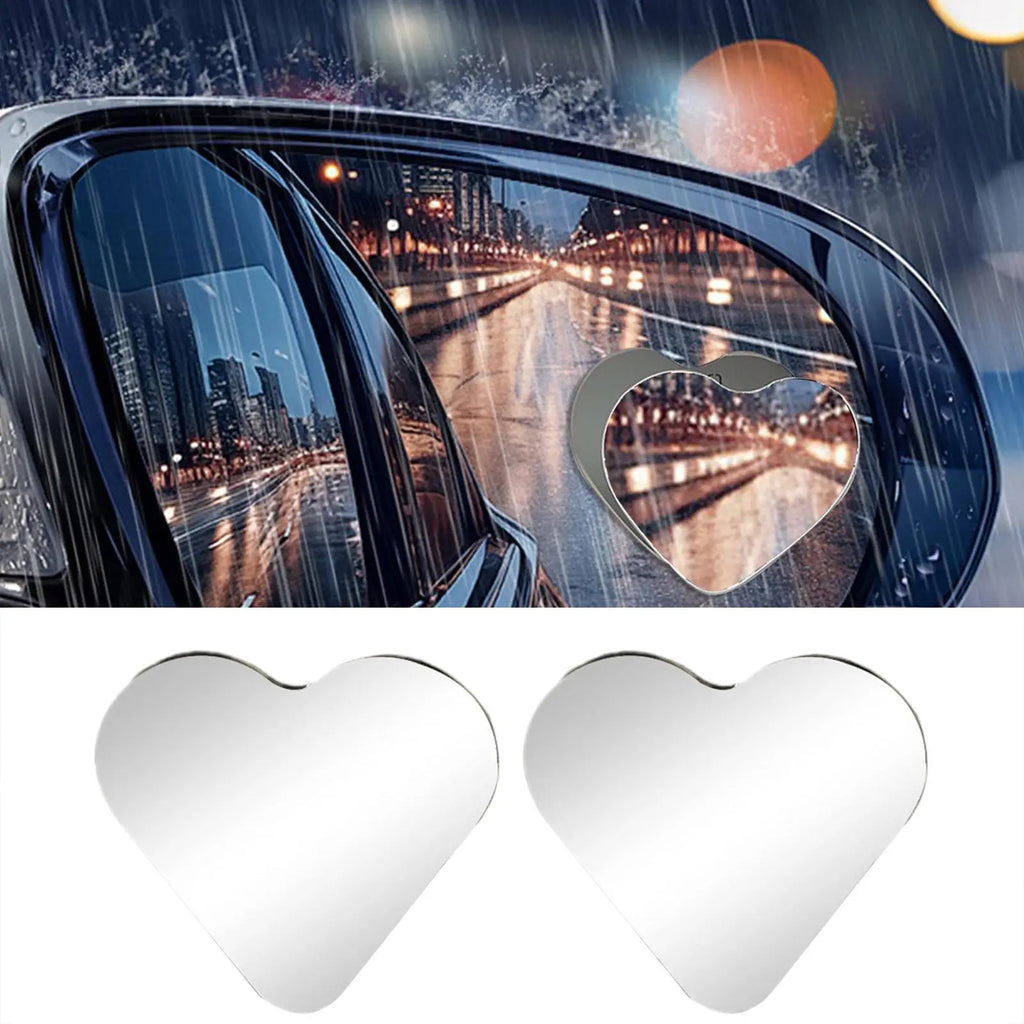Blind Spot Mirrors 2 Pieces Heart Shaped Rearview Convex Mirror Removable Adjustable Safety Assist Glass Wide Angle Auto Parts Oasis Select