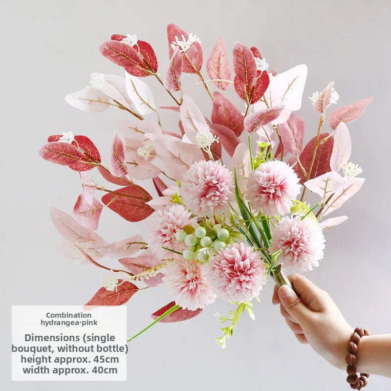 Lifelike Handmade Floral Bundle Composed of Peony and Hydrangea Blooms Long Lasting Artificial Blossom Material DIY Arrangement Oasis Select D
