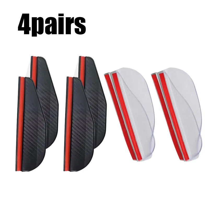 1/2/3/4pairs Car Rearview Mirror Rain Eyebrow Carbon Fiber Universal Car Rain Shield Reversing Mirror Rain Cover Car Accessorie Oasis Select 4pairs mixed
