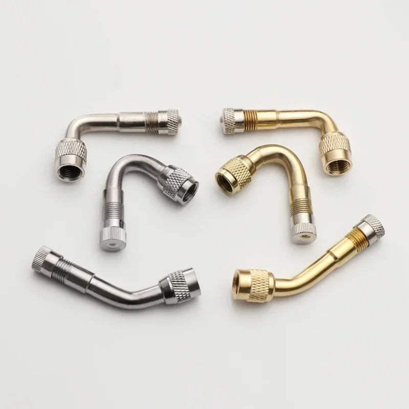 2 Pcs Motorcycle 45 90 135 Degree Angle Bent Valve Adaptor Tyre Tube Valve Extension Adapter for Truck Car Moto Bike Oasis Select