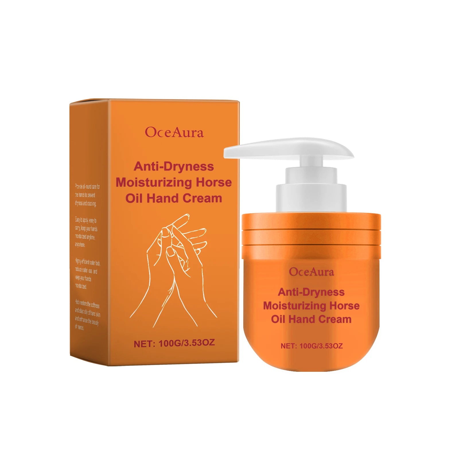 Moisturizing Horse Oil Hand Cream Anti Chapping Hydrating Soften Anti Cracked Soothing Dry Rough Nourishing Brighten Hand Care Oasis Select 100g Boxed