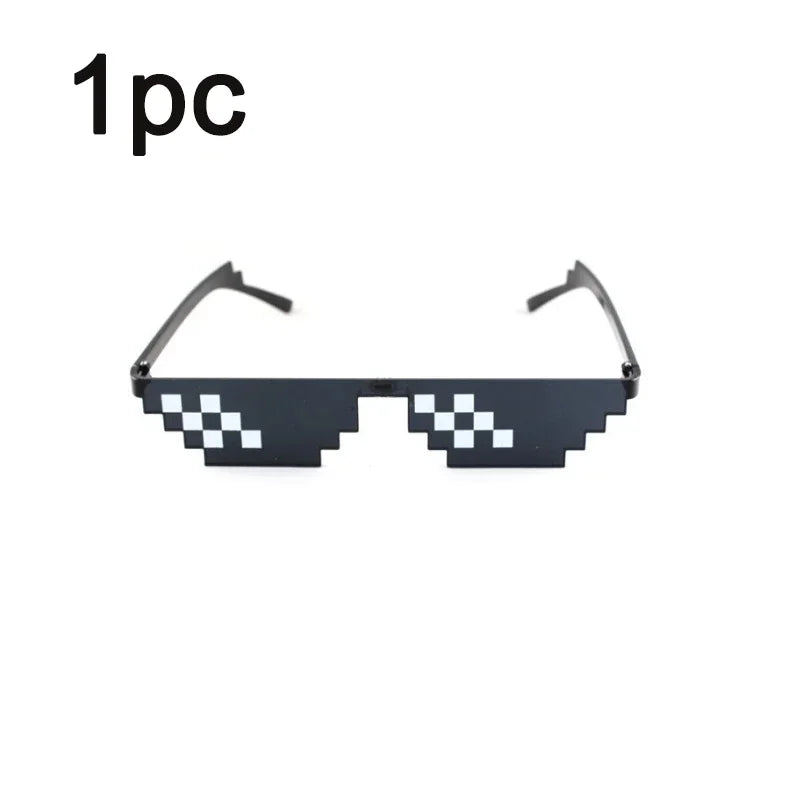 1-8pcs Mosaic Sunglasses Cool Party Vintage Shades Eyewear For Men Pixelated Sunglasses Funny Women Glasses Oasis Select 1PC