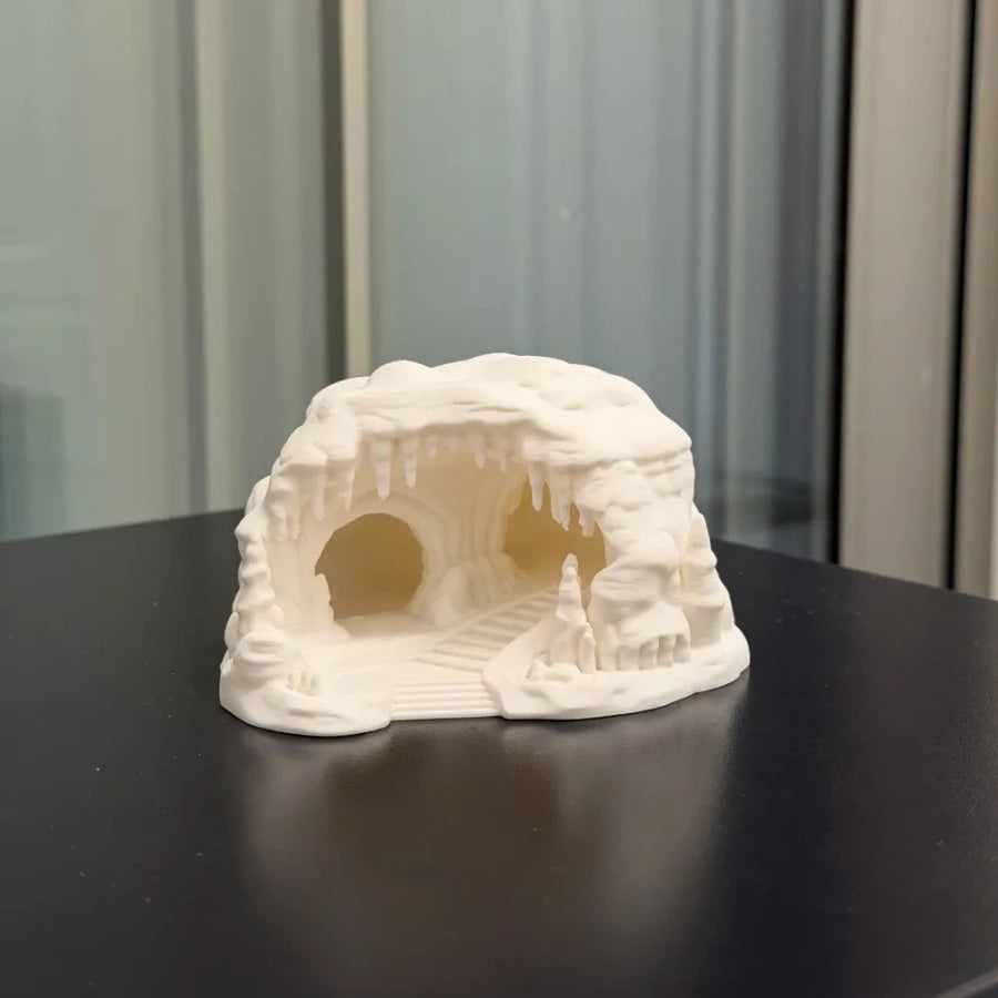 Ice Cave Reptile Hideout Terrarium Decor Gecko Lizard Snake Shelter with Ladder 3D Printed Habitat Ornament for Amphibians Oasis Select