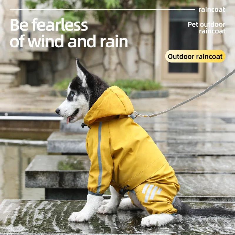 A Four-legged Waterproof Raincoat for Dogs, Large, Medium and Small-sized Pets, and A Pet Raincoat for Going Out on Rainy Days Oasis Select