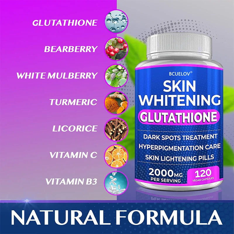Glutathione Skin Brightening Pills 2000mg – Turmeric Bearberry Skin Brightening Supplement Oasis Select