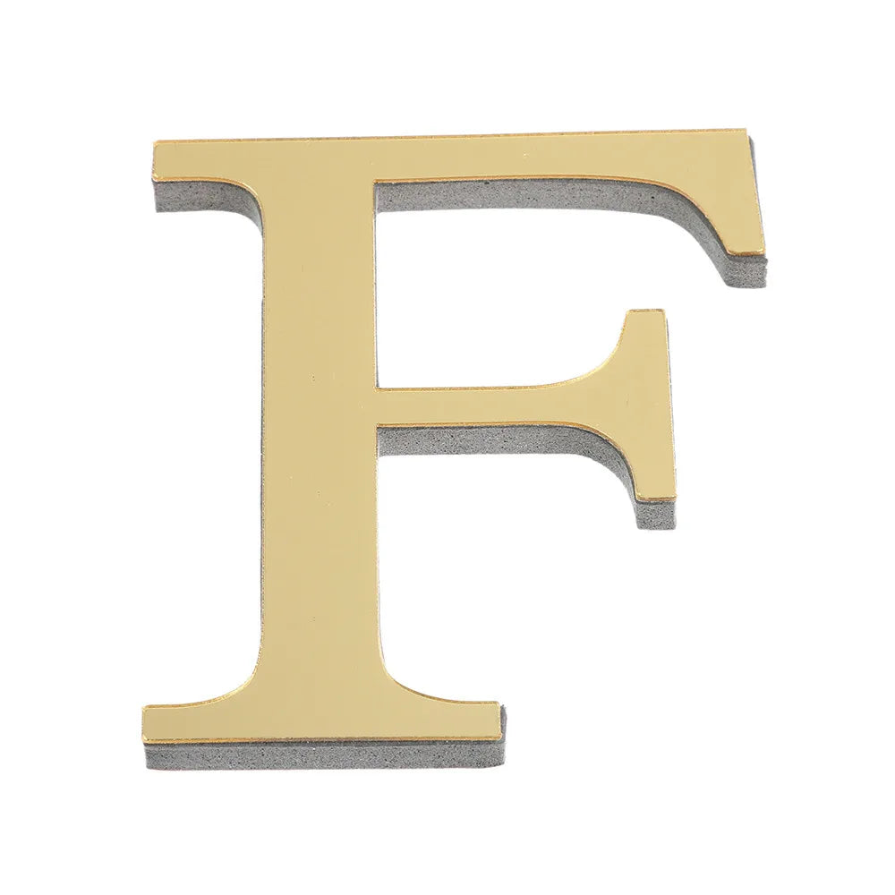 3D Mirror Acrylic Letter Wall Sticker | DIY Gold Alphabet Decal