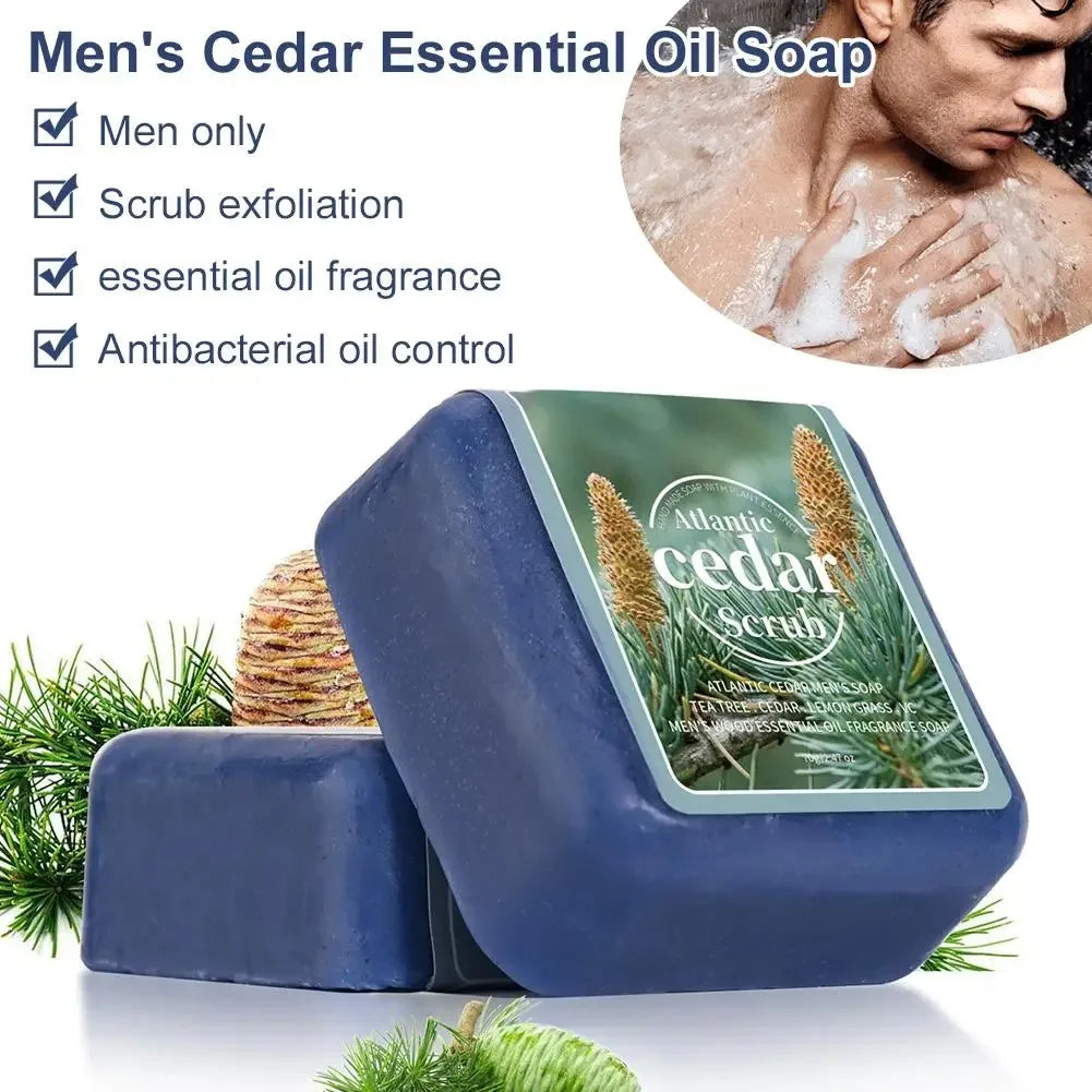Men's Cedar Essential Oil Handmade Soap – Face & Body Bar Handmade Bar Soap Oasis Select