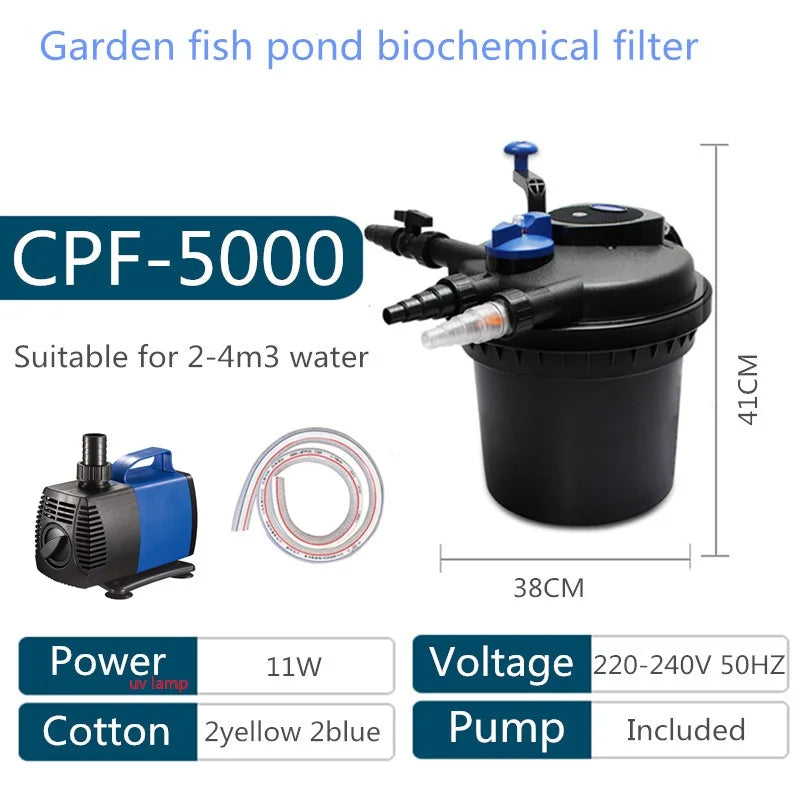 CPF2500 CPF5000 CPF10000 CPF15000 CPF20000 CPF30000 CPF50000 pond swimming pool filter bio pressure UV filter Farm water purifi Oasis Select CPF5000 a set AU adapter plug