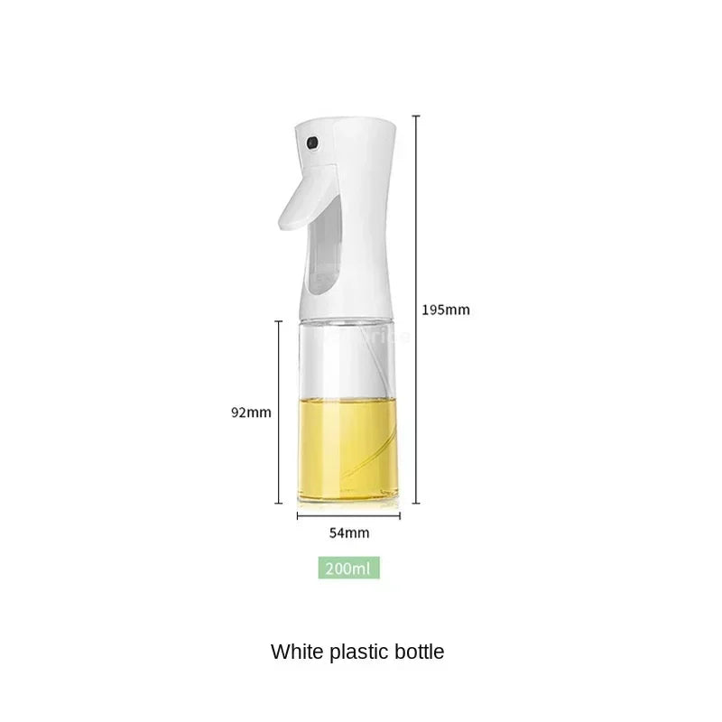 1PCS Black Transparent Kitchen Oil Bottle Cooking Oil Spray Olive Oil Bottle Fitness Barbecue Spray Oil Dispenser Household Oasis Select white 200ML