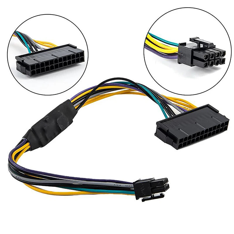 For DELL Optiplex 3020 7020 9020 24 Pin To 8pin Cables Power Supply Adapter Replacement Oasis Select 1pc