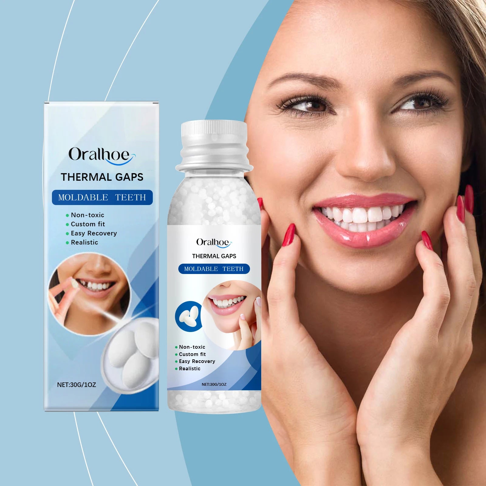 Moldable Solid Dental Adhesive: Temporary tooth filling for repairing cavities, denture repair, and tooth gap filling Oasis Select