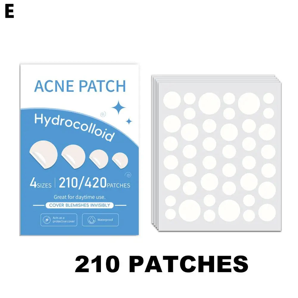 Mixed Sizes Hydrocolloid Pimple Patches Large Hydrocolloid Pimple Patches Invisible Acne Circle Stickers for Zits, Spots, Pimple Oasis Select 210pcs