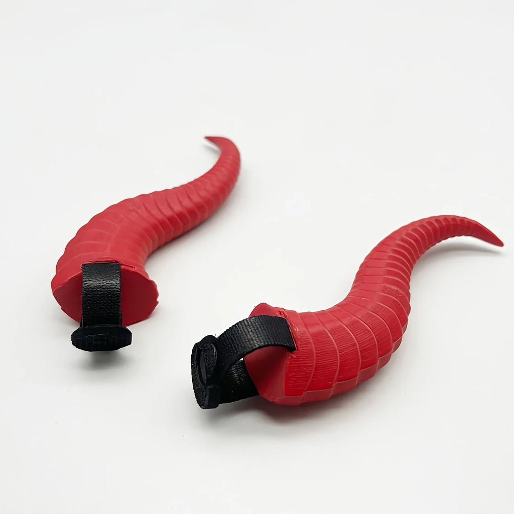 2Pcs Detachable 3D Devil Horns Headphone Decor Halloween Devil Costume Accessory Prop Easy Install No Battery Headset Ornament Oasis Select Red