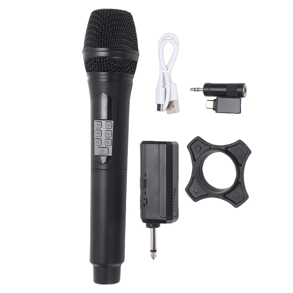 Wireless Handheld Microphone Bluetooth 2.4G Noise Reduction Portable Dynamic Mic with Sound Effects and Voice Changer Oasis Select black