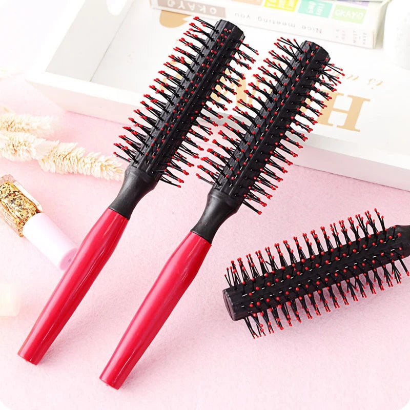 Professional Plastic Round Brush Quiff Roller Curly Hair Comb Hairstyle Massager Hairbrush Dressing Salon Barber Comb New Spiral Oasis Select