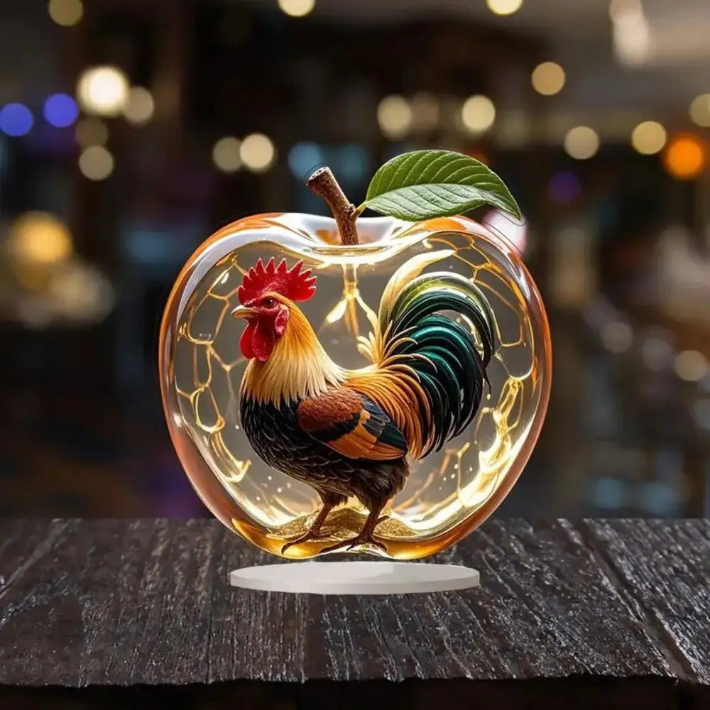 2D Acrylic for Apple Landscape Pattern Decorative Ornament for Home Living Room Entrance Tabletop Decoration Oasis Select 08