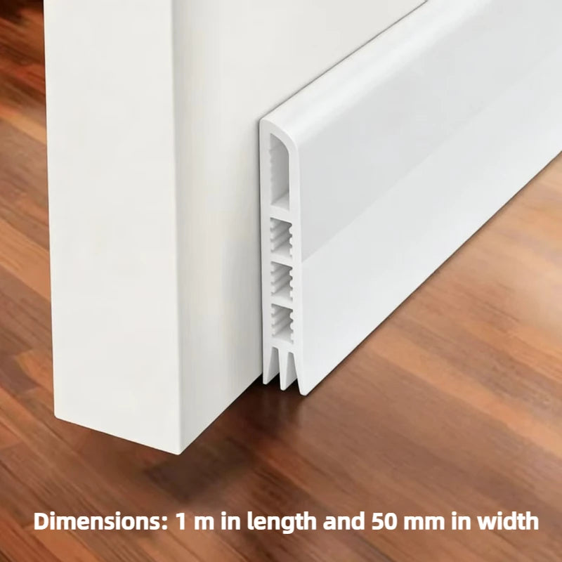 1 Meter Self-Adhesive Door & Window Weather Stripping Porous Windproof Sound Insulation Seal Strip Oasis Select White 1m x 55mm