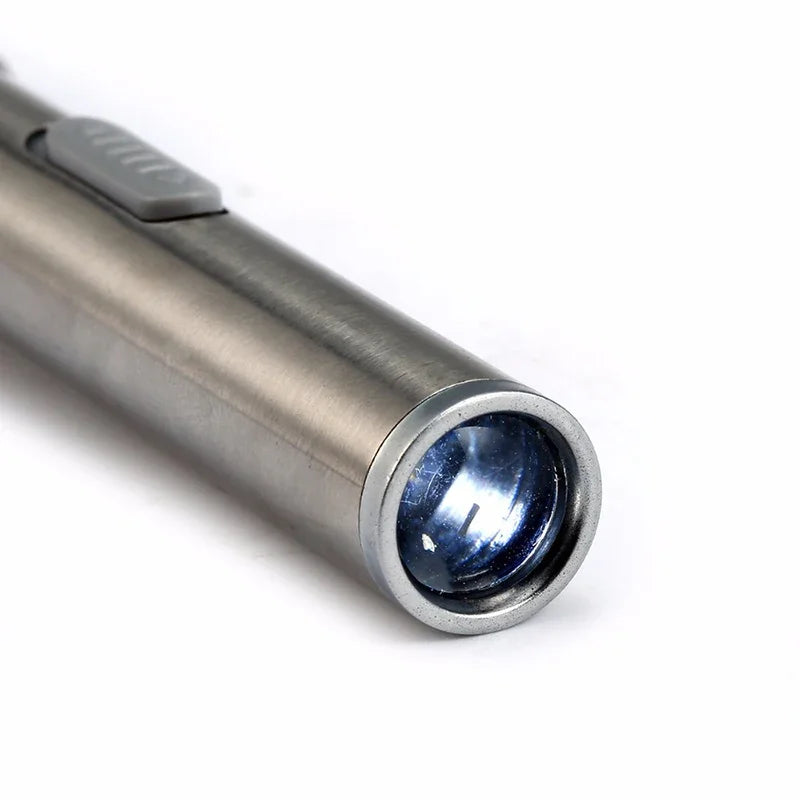 Mini Portable LED Pen Light Flashlight USB Rechargeable Medical Handy Torch with Stainless Steel Clip for Dentist Nurse Oasis Select