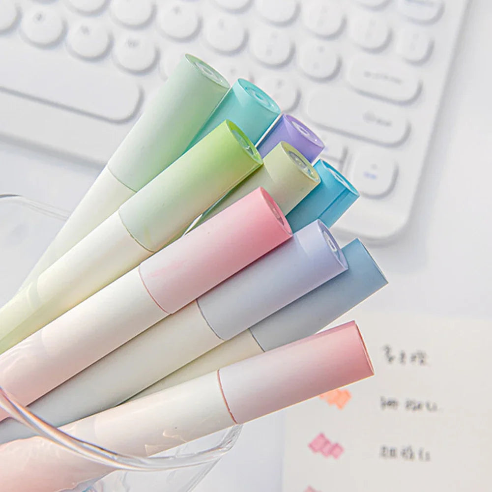 4Pcs/set Macaron Highlighters Color Gradient Highlighter Pens Kawaii Stationery Students Marker Pen Cute School Office Supplies Oasis Select