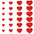 Heart Shape heart patches Red Black embroidered sew on patches heart Mini Heart 4 Sizes iron on heart patches for clothing Oasis Select red