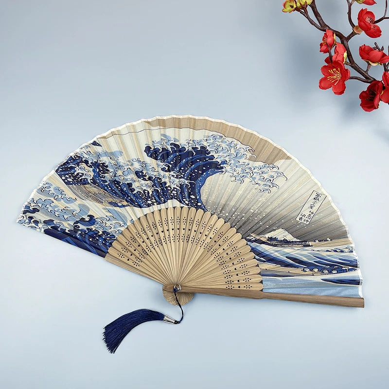 Japanese-style Small Folding Fan, Women's Summer Retro Portable Folding Cheongsam Dance Show Fan Oasis Select