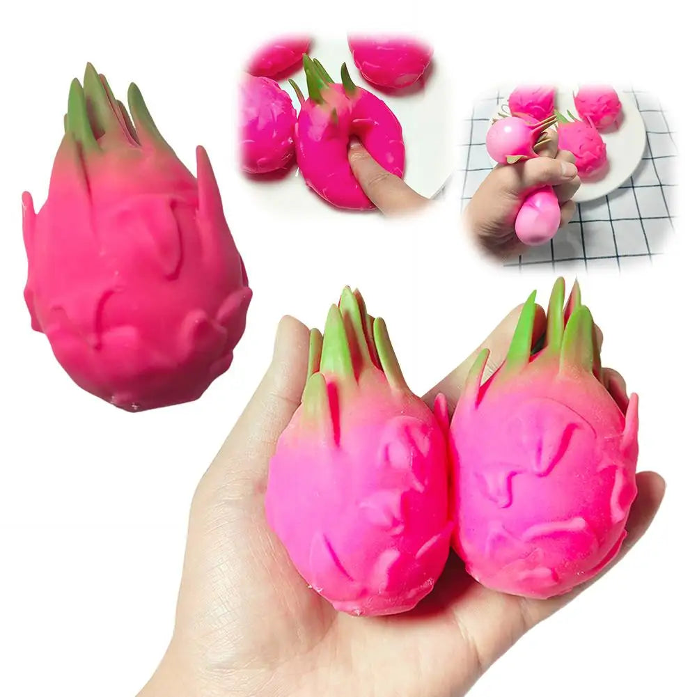 Funny Decompression Squeeze Ball Pitaya Shape Stress Relief Toy Simulation Fruit Sensory Fidget Toy For Gift Oasis Select