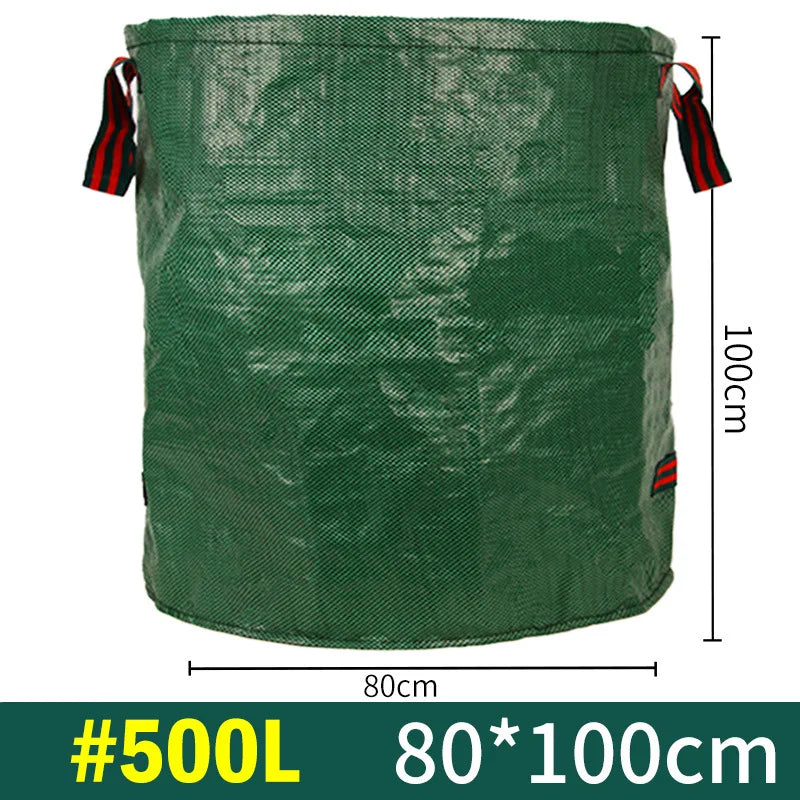 Outdoor Garden Leaf Branch Collection Bag Thickened Leaf Litter Bag Garden Waste Collection Bag Folded Oasis Select 500L(80cm 100cm)