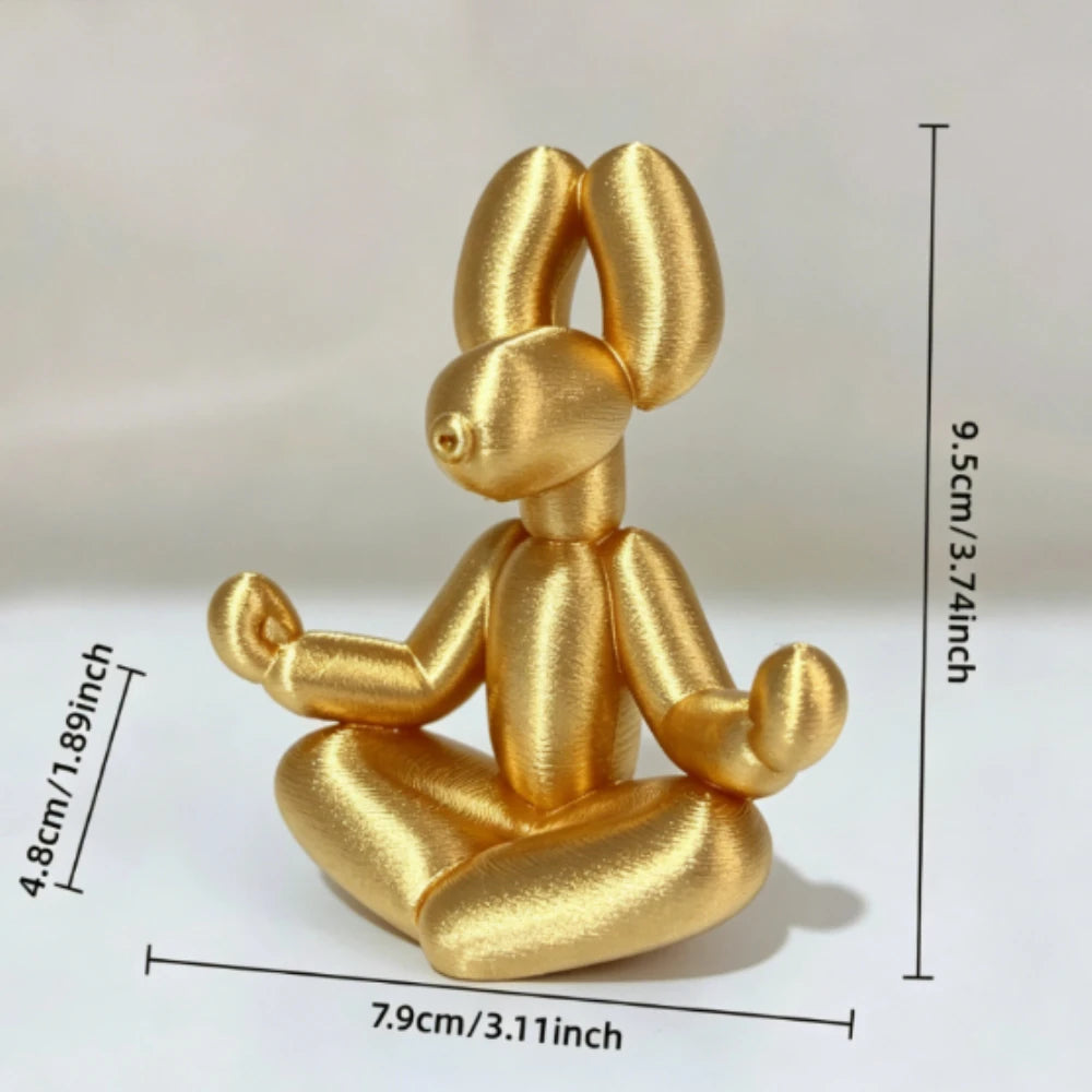 Minimalist Meditation Balloon Dog Figurines Cross Legged Zen BalloonAnimal Sculpture Dogs Tabletop Ornaments Yoga Spa Room Decor Oasis Select Balloon gold 9.5x7.8x4.8cm