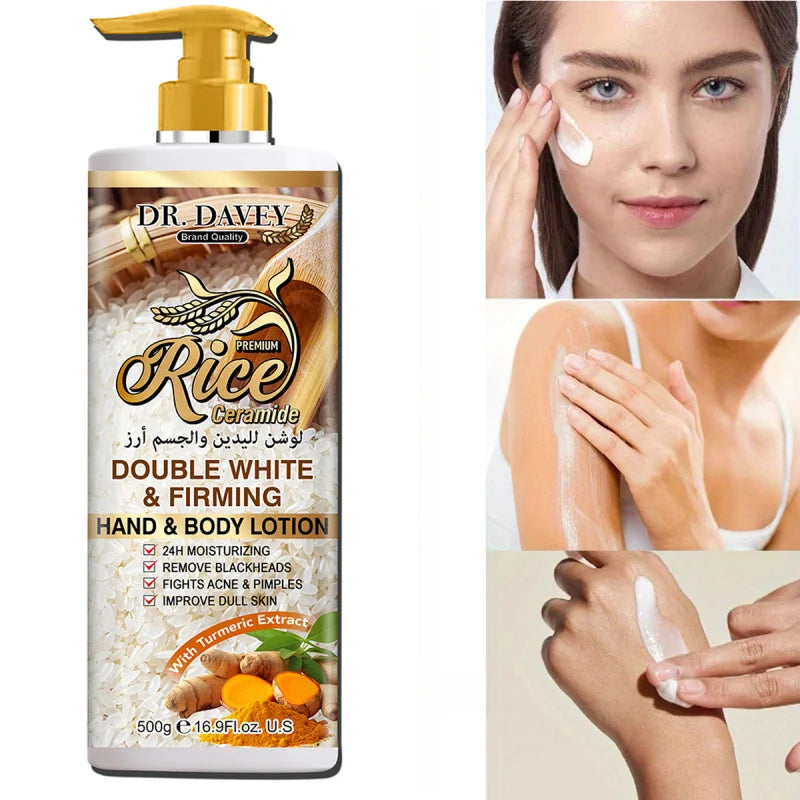 DR.DAVEY 500ml Rice Body Lotion – Moisturizing, Non-Greasy