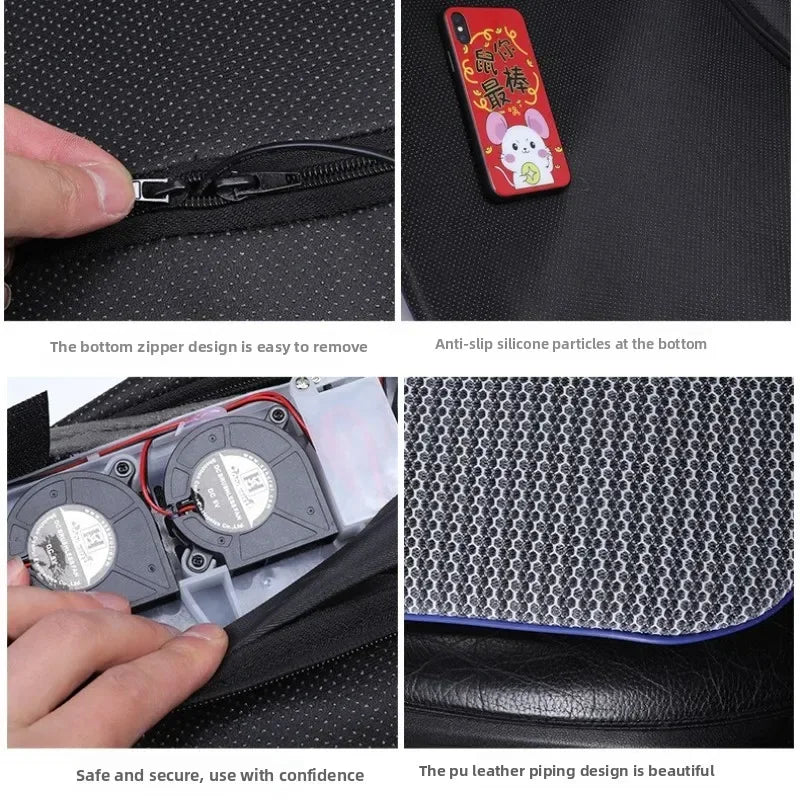 Summer Car Seat 3D Honeycomb Breathable Cushion USB Interface Fan Blowing Comfortable Cool Cushion for Car Home Seat Cushion Oasis Select
