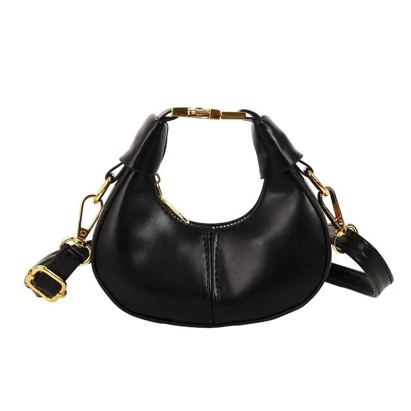 Women's Mini PU Leather Crossbody Bucket Bag | Gold Hardware