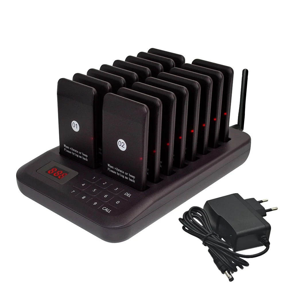 VeFly 16-Pager Wireless Restaurant Calling System | Coaster Set