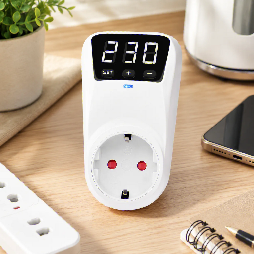 16A 230V EU Standard Automatic Adjustable Voltage Safeguard Socket with Surge Protection for Home Devices Oasis Select EU plug