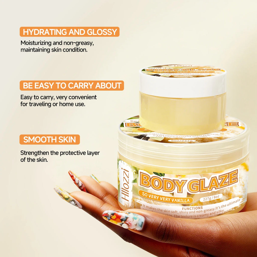 8oz 2oz Body Glaze Vanilla Moisturizes, Protects, and Repairs Skin Brighten skin Boost radiance Oasis Select