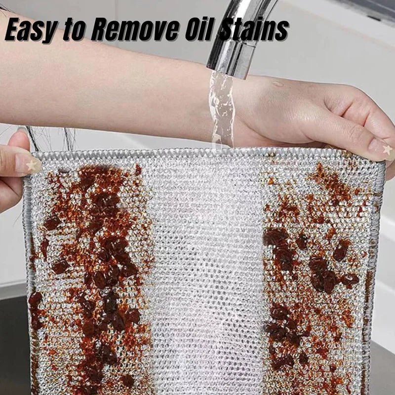 Multifunctional Non-Scratch Wire Dishcloth Wire Dishcloth Multipurpose Wire Microfiber Cloth Cleaning Cloth Magic Dish Towel Oasis Select