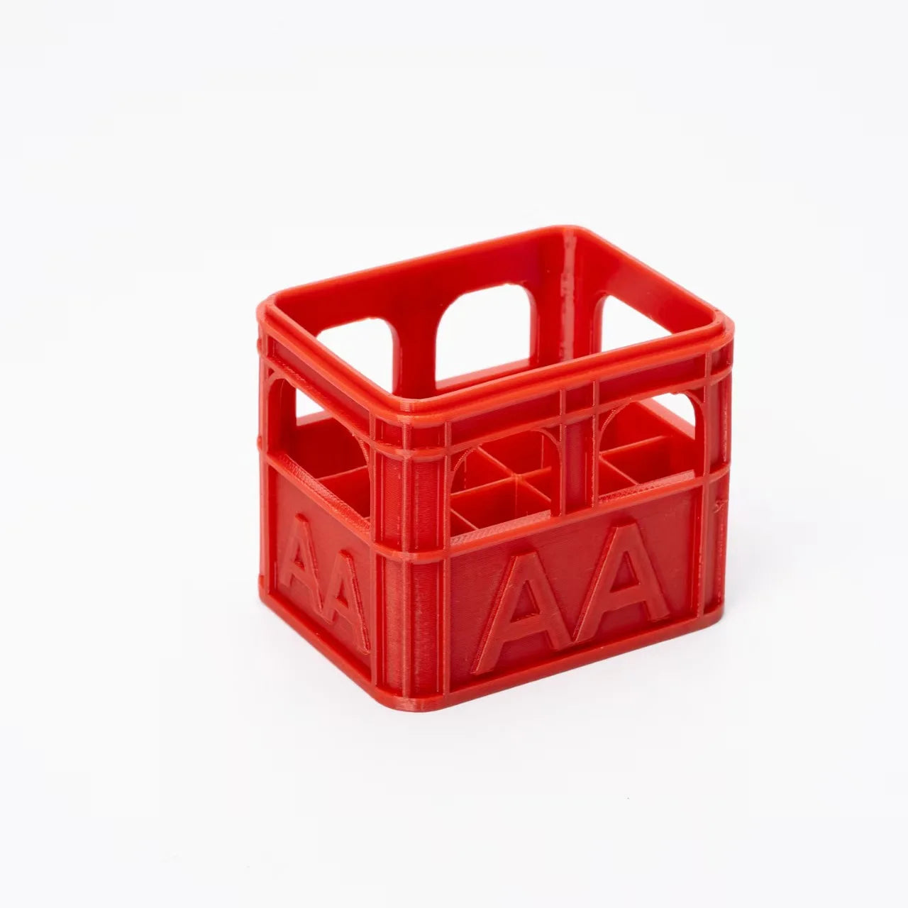 3D Printed Beer Crate Style AA/AAA Battery Storage Boxes Stackable Battery Organizer Home Office Desktop Decor Storage Tool Gift Oasis Select AA red