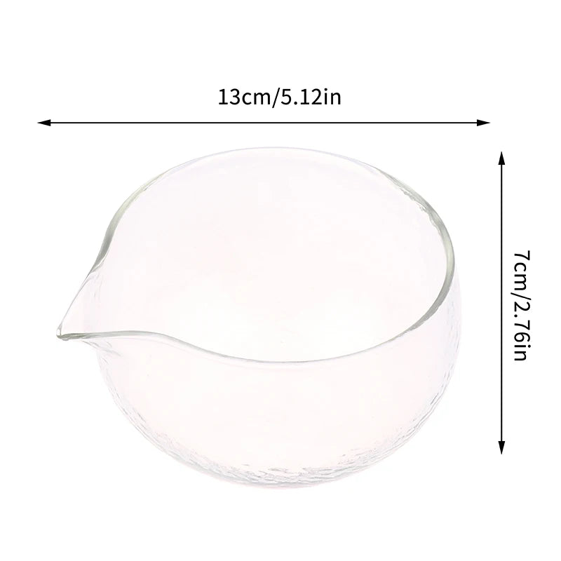 1Pc Textured Glass Matcha Bowl With Pouring Spout Japanese Style Green Tea Ceremony Tea Bowl Song Dynasty Tea Tools Oasis Select