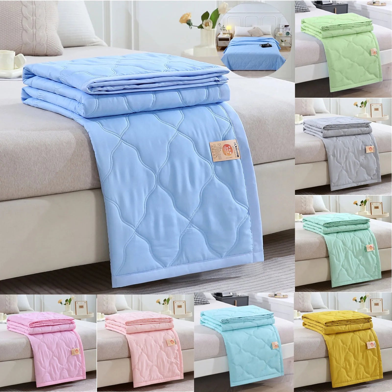 New Double Sided Cooling Blanket Cold Effect Skin-Friendly Conditioning Quilt Spring Summer Breathable Cooler Quilt Oasis Select