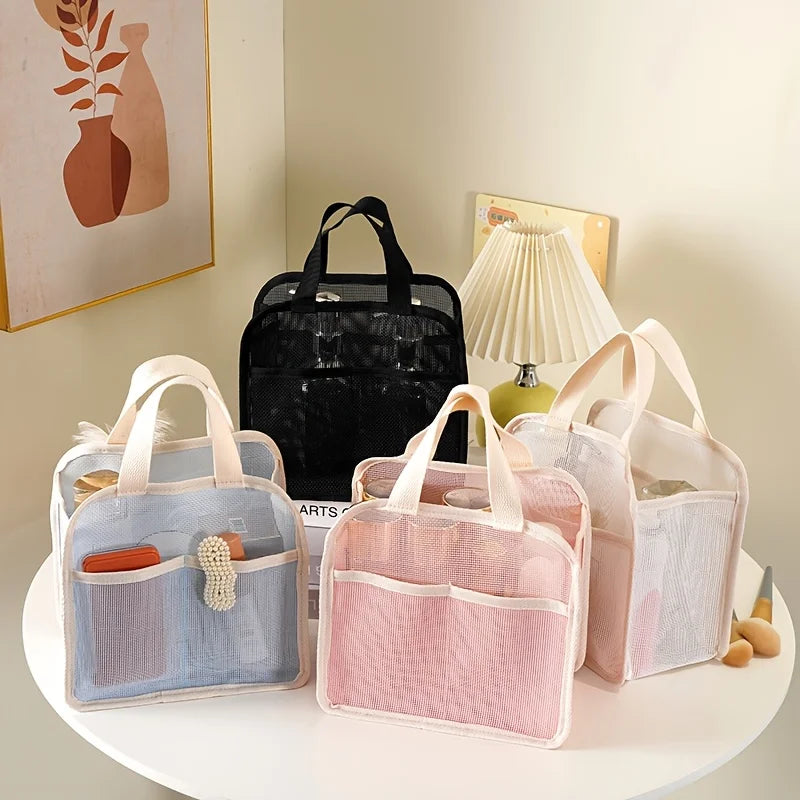 Mesh Portable Shower Caddy, Large-capacity Shower Bag, Also Suitable for Beach, Swimming, and Gym Use,Oversized Beach Bag Oasis Select