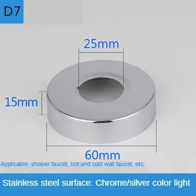 2PCS 1/2"3/4"Faucet Decorative Cover Stainless Steel Water Pipe Connector Heighten Valve Panel Shower Kitchen Faucet Accessories Oasis Select D7-2pcs