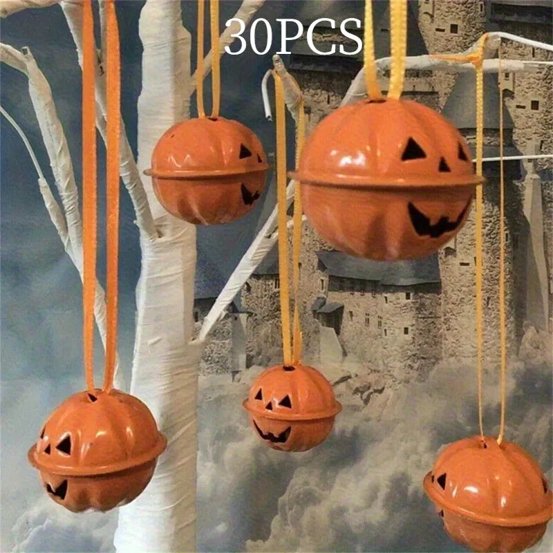 30 pieces of 1.18-inch Halloween bells | Iron scary pumpkin bells, used for Halloween home decoration Oasis Select