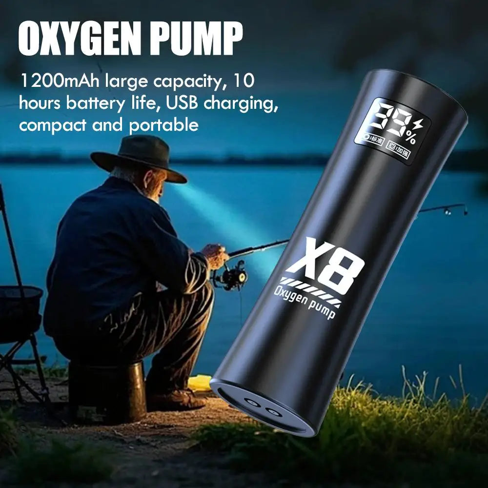 USB Rechargeable Oxygen Pump Portable Aerator with 48H Runtime for Night Fishing Oxygen Air Pump For Outdoor Fishing/Aquarium Oasis Select
